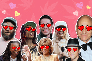 Celebrities who love marijuana with hearts over their eyes